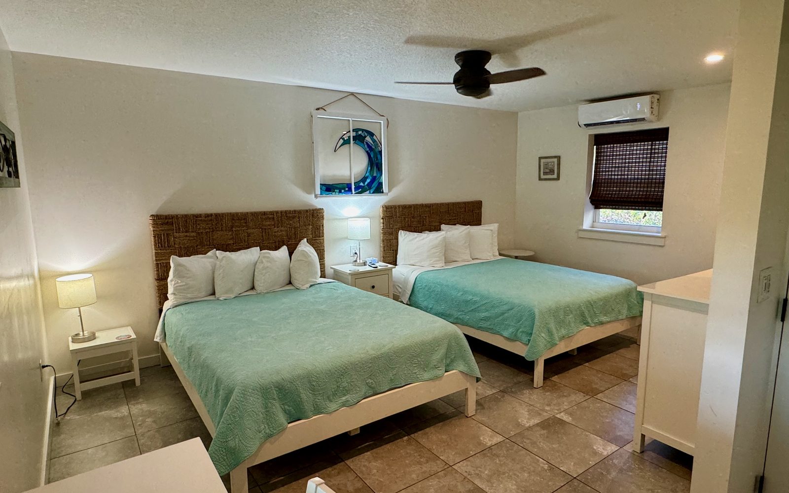 Hawksbill Suite bedroom with two queen beds, Anastasia Island